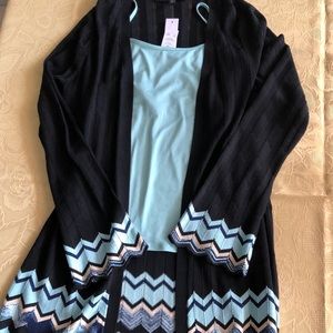 WHBM Black duster with camisole